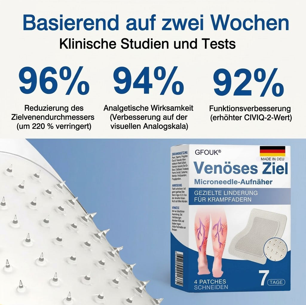 👨🏼‍⚕️✅GFOUK® VeinTarget Mikronadel-Pflaster⚡Sofortige Linderung, Langzeit-Ergebnisse