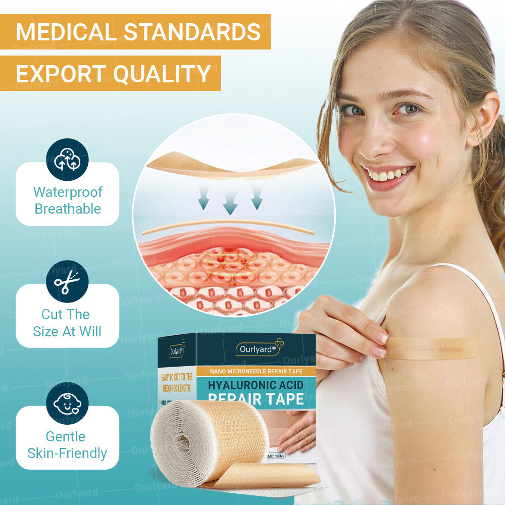 ❤︎Official Store |Ourlyard® Hyaluronsäure Nano Microneedle Repair Tape🗽🎉(Behandlung von alten und neuen Narben, Reduzierung von chirurgischen Narben, Dehnungsstreifen, Keloiden, Akne, Verbrennungen, Warzen, Dermatome und Krampfadern) (Upsell)