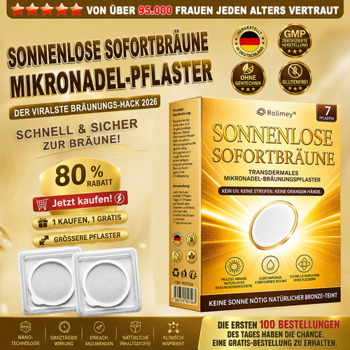 Rolimey® Mikronadel-Bräunungspflaster • Natürlicher Bronze-Glow ohne UV & DHA