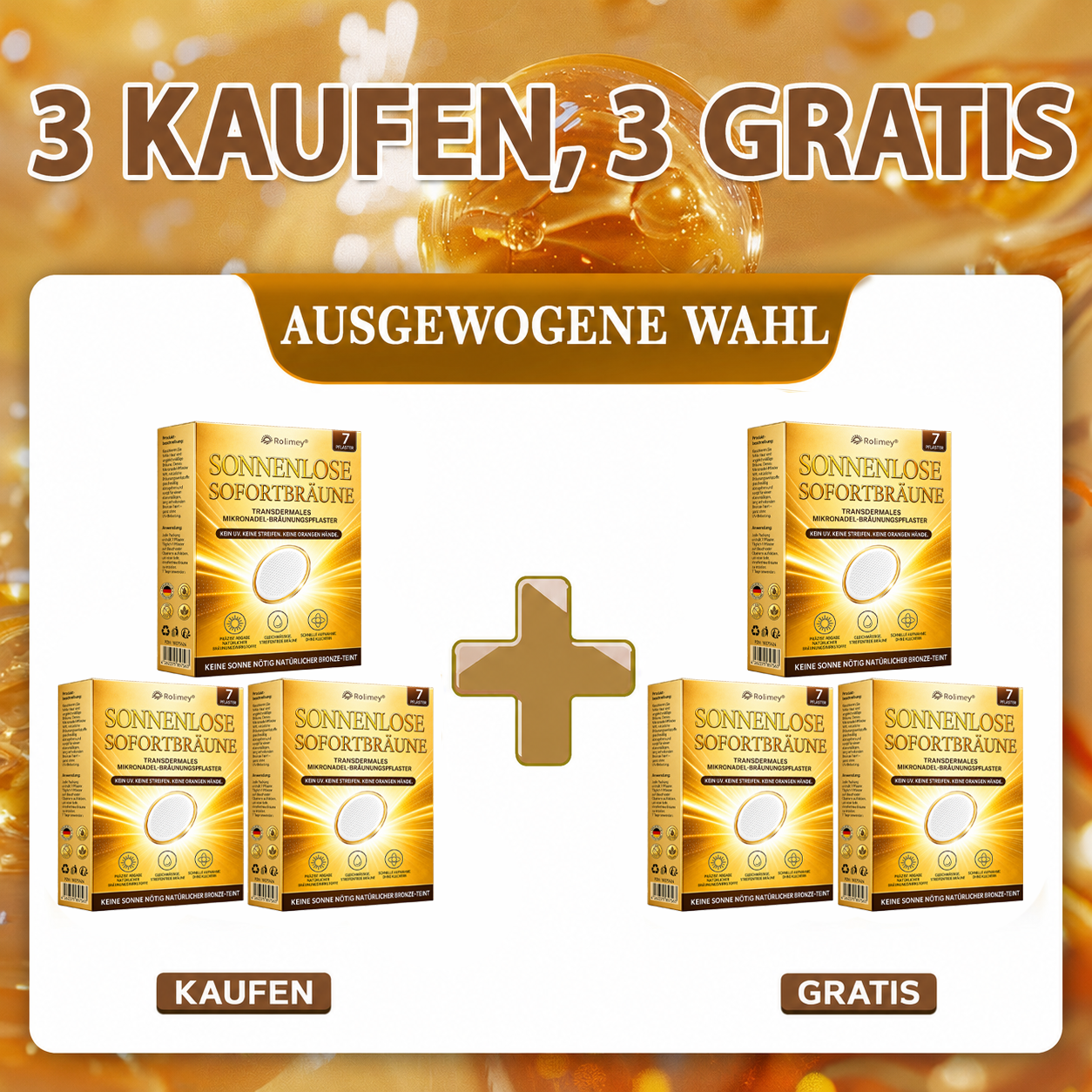 Rolimey® Mikronadel-Bräunungspflaster • Natürlicher Bronze-Glow ohne UV & DHA