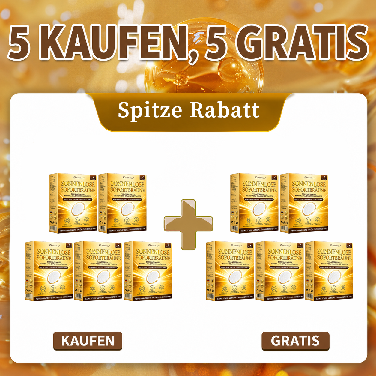 Rolimey® Mikronadel-Bräunungspflaster • Natürlicher Bronze-Glow ohne UV & DHA