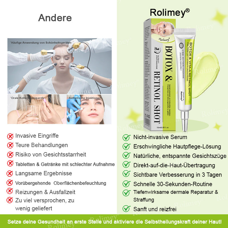 Rolimey® Retinol & Botox Shot (Straffende Gesichtscreme gegen Falten)