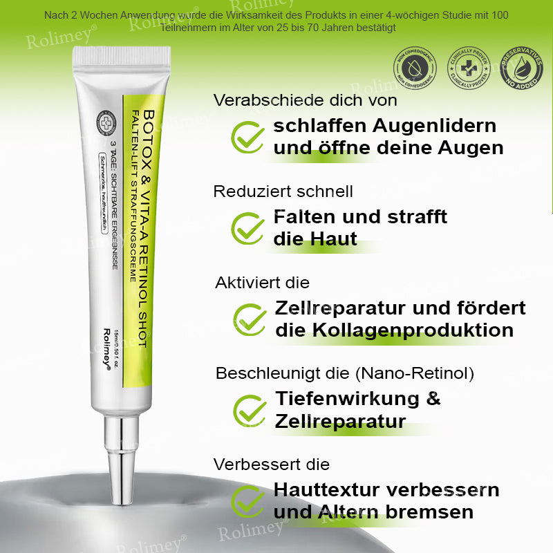 Rolimey® Retinol & Botox Shot (Straffende Gesichtscreme gegen Falten)