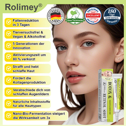 Rolimey® Retinol & Botox Shot (Straffende Gesichtscreme gegen Falten)
